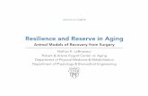 Resilience and Reserve in Aging · 2019. 12. 17. · Resilience and Reserve in Aging Nathan K. LeBrasseur Robert & Arlene Kogod Center on Aging Department of Physical Medicine & Rehabilitation
