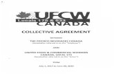 COLLECTIVE AGREEMENT · 2019. 11. 19. · COLLECTIVE AGREEMENT BETWEEN THE PEPSICO BEVERAGES CANADA (hereinafter referred to as the "Employer") AND UNITED FOOD & COMMERCIAL WORKERS