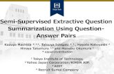 Semi-Supervised Extractive Question Summarization Using ...hayatokobayashi.com/slides/ECIR2020_Machida_slides.pdfSemi-Supervised Extractive Question Summarization Using Question-Answer