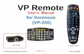 VP Remote User's Manual for VP-200- Pages 11 of 13 - General Information: BATTERY INSTALLATION: The VP Remote uses two AA batteries (Alkaline-type). 1) Remove battery cover by pushing