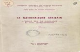 LE NATIONALISME AFRICAIN… · 2013. 11. 5. · PUBLICATIONS DU CENTRE 0' ETUDE DES RELATIONS INTERNATIONALES La Fondation nationale des sciences politiques a cree, en 1952, un ser,