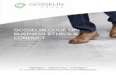 GOSSELIN CODE OF BUSINESS ETHICS & CONDUCT 2020 · With this goal in mind, in May 2003, this Code of Business Ethics and Conduct has been developed. The Code applies to Gosselin Group