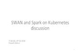SWAN and Spark on Kubernetes discussion · • SWAN user session is a full-fledged Hadoop-Spark client Support and evolution of Spark aspects of the service Takeover of SWAN service