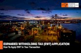 EXPANDED WITHHOLDING TAX (EWT) APPLICATION...Receipt (e-OR) and the BIR Form 2307. GUIDELINES ON UPLOADING YOUR E-SIGNATURE • Sign on a blank white piece of paper. • Ensure that