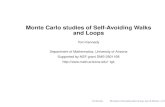 Monte Carlo studies of Self-Avoiding Walks and Loopstgk/talks/montreal.pdfOutline • 0. Review: Def of SAW, conjectured relation to SLE 8/3 • 1. Bond avoiding random walk • 2.