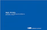 Q2 FY21 Shareholder Letter Final · 2020. 11. 2. · Q2 FY21 Letter to Shareholders 4 Figure B: Cirrus Logic Revenue Q4 FY19 to Q3 FY21 (M) *Midpoint of guidance as of November 2,
