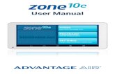 e-zone User Manual - Ambience Air€¦ · Pressing a zone name toggles the selected zone between ON and OFF. The zone turns Blue for ON, and Black for OFF. Zone10e allows you to control
