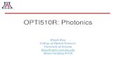 OPTI510R: Photonics...2019/03/13  · Khanh Kieu College of Optical Sciences, University of Arizona kkieu@optics.arizona.edu Meinel building R.626 Announcements Homework #4 is assigned,