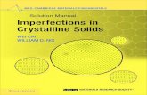 Solution Manual Imperfections in Crystalline Solids · 2020. 10. 19. · 1.8 Repeat the analysis in 1.7 for a FCC crystal with lattice constant a. Solution 12 rst nearest neighbors: