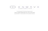 Consolidated Financial Statements - EnWave Corporation · Consolidated Statements of Financial Position As at September 30, 2019 and 2018 (expressed in thousands of Canadian dollars)