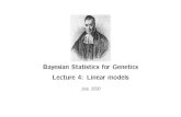 Bayesian Statistics for Genetics Lecture 4: Linear modelsfaculty.washington.edu/kenrice/sisgbayes/SISG20Bayes04.pdf · 2020. 7. 20. · Normal prior, Normal likelihood The best-known