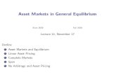 Asset Markets in General Equilibriumluca/ECON3030/lecture_12.pdf · 2020. 11. 16. · Econ 3030 Fall 2020 Lecture 12, November 17 Outline 1 Asset Markets and Equilibrium 2 Linear