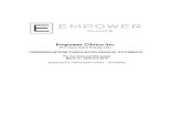 Empower Clinics Inc. · 2020. 12. 1. · EMPOWER CLINICS INC. (Formerly Adira Energy Ltd.) CONDENSED INTERIM CONSOLIDATED STATEMENTS OF FINANCIAL POSITION (in United States dollars)