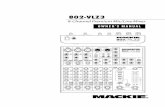 802-VLZ3 8-Channel Premium Mic/Line Mixer Owner's Manual · 2013. 8. 6. · 802-vlz3 owner’s manual 8-channel premium mic/line mixer line in 7-8 hi 12khz mid 2.5khz low 80hz eq