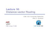Lecture 16: Distance-vector Routingcseweb.ucsd.edu/.../fa13/cse123-a/lectures/123-fa13-l16.pdfLecture 16 Overview" Link-state convergence Distance vector Assume each router knows its