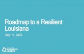 Roadmap to a Resilient Louisiana...• Museums, zoos, aquariums (no tactile exhibits) • In malls, only stores with exterior entrances • Bars and breweries with LDH food permit