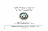 DEPARTMENT OF THE NAVY FISCAL YEAR (FY) 2019 BUDGET … · 2018. 2. 12. · Department of the Navy Operation and Maintenance, Marine Corps FY 2019 President's Budget Submission Table