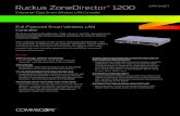 Ruckus ZoneDirector 1200...Voice · 802.11e/WMM · U-APSD · Tunneling to AP NETWORK ARCHITECTURE IP · Certifications**IPv4, IPv6, dual-stack VLANS · 802.1Q (1 per BSSID), dynamic