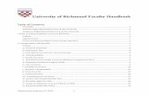 University of Richmond Faculty Handbook · 2018. 2. 26. · Provost’s website, current and archived versions of the Faculty Handbook. Current and archived versions, as well as records