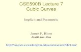 CSE590B Lecture 7 Cubic Curves - University of Washington...CSE590B Lecture 7 Cubic Curves Implicit and Parametric James F. Blinn JimBlinn.Com