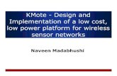 KMote -Design and Implementation of a low cost, low power ...br/iitk-webpage/students/2007/mnaveen-pres.pdf(Source: Hotchips 2004) Related Work Mote Type (Year) WeC 1998 Rene 1999