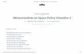 Memorandum on Space Policy Directive 7 · 2021. 1. 21. · This Space Policy Directive establishes implementation actions and guidance for United States space-based positioning, navigation,