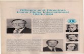 Officers & Directors 1983-1984 - Ohio Officers and Directors Lions Clubs International 1983-1984 Dr.