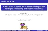 ICASSP 2017 Tutorial #12: Tensor Decomposition for Signal Processing and Machine Learningpeople.ece.umn.edu/~nikos/SidDeLFuPapTutorialICASSP2017... · 2017. 2. 3. · TD for SP &