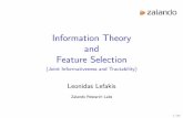 Information Theory and Feature Selection - (Joint ...lcsl.mit.edu/courses/regml/regml2017/slides/LeoLefakis.pdf · Information Theory and Feature Selection (Joint Informativeness