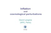Lectures inflation Ecole Gif 14 · Outline 1. Homogeneous inflation 2. Cosmological perturbations: from quantum fluctuations to observations 3. Beyond the simplest models More details