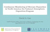 Continuous Monitoring of Mercury Deposition in North America: … · 2018. 11. 26. · The NADP is a Cooperative Research Program (Un.Of Illinois) •Measure wet deposition of pollutants