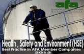 AFA Health, Safety and Environment - HSE Best Practices · AFA Health, Safety and Environment - HSE Best Practices 1 Introduction Under Arab Fertilizers Association umbrella, Health,