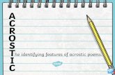 Aim Success Criteria - St Thomas of CanterburySuccess Criteria Aim •To recognise the features of acrostic poems. •I know that acrostics have a topic word hidden in the first letter