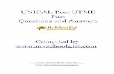 UNICAL Post UTME Past Questions and Answers| wwww ......UNIVERSITY OF CALABAR PAST POST-UTME SCREENING QUESTONS – UNICAL POST-UTME SCREENING COMMITTEE 2011/12 4 35. key Akite B.quay