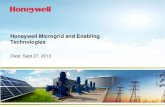 Honeywell Microgrid and Enabling Technologies · 2013. 9. 27. · Micro Grids are a key element forming part of an overall energy strategy – Advanced Controls and Optimization –