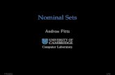 Nominal Sets - University of Cambridge · 2011. 4. 14. · Nominal sets Mathematical theory of names: scope, binding, freshness. Simple math to do with properties invariant under