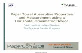 Paper Towel Absorptive Properties and Measurement using a ......Paper Towel Absorptive Properties and Measurement using a Horizontal Gravimetric Device David Loebker, Jeffrey Sheehan