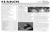 HAKOL - Congregation B'nai Tikvah · 2014. 11. 26. · hakol a publication of congregation b’nai tikvah • the jcc of north and south brunswick october 2007 tishrei - cheshvan