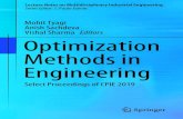 Mohit Tyagi Anish Sachdeva Vishal Sharma Editors Optimization … · 2020. 6. 6. · Vishal Sharma Editors Optimization Methods in Engineering Select Proceedings of CPIE 2019 123.