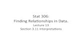 Stat 306: Finding Relaonships in Data.1. Regression to the mean Regression to the mean can be a problem for observaonal studies and experimental studies (that have no control group).