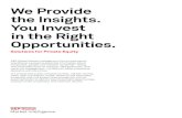 We Provide the Insights. You Invest in the Right Opportunities....We Provide the Insights. You Invest in the Right Opportunities. S olutions for Private Equity S&P Global Market Intelligence