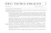 SEC NEWS DIGESTSEC NEWS DIGEST Issue 2001-33 February 16,2001 ENFORCEMENT PROCEEDINGS FORMER MERRILL LYNCH INVESTMENT BANKING ASSOCIATE SANCTIONED FOR ILLEGAL INSIDER TRADING On February