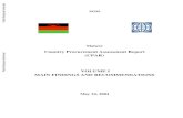 Country Procurement Assessment Report (CPAR) VOLUME ......Malawi CPAR, Volume I i May 24, 2004 Main Findings and Recommendations CURRENCY EQUIVALENTS Currency Unit = Malawi Kwacha