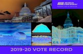 2019-20 VOTE RECORD · 2020. 5. 19. · a yes vote on House Concurrent Resolution 1. The organization supported the Michigan Legislature voting to overturn Gov. Whitmer’s Executive