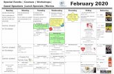 February 2020 Special Events | Courses | Workshops| Guest ...cookstreetvillageactivitycentre.com/wp-content/uploads/...Keir’s Mobile Massage & Reiki y appointment every Wednesday