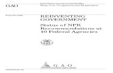 REINVENTING GOVERNMENT: Status of NPR Recommendations at 10 Federal Agencies … · 2001. 5. 31. · B-281701 Page 2 GAO/GGD-00-145 Reinventing Government NPR This report is the fifth