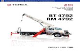23.5 US t Lifting Capacity Boom Truck Crane s Datasheet Imperial BT 4792 RM 47922).pdf · 2018. 5. 26. · BT 4792 RM 4792 Features: 23.5 US t @ 5 ft capacity at rated distance from