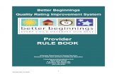 Provider RULE BOOK - Better Beginnings · 2020. 10. 15. · 3.00 ACRONYMS ... 15 ACRONYMS, TERMS AND DEFINITIONS ..... 17 7.00 APPLICATION ... AR 72203-1437 (501) 682-8590. 6 PUB-004