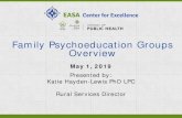 Family Psychoeducation Groups Overview - EASA · 2019. 5. 1. · Promotes socialization and friendships. ... for family members facing bipolar disorder as those facing schizophrenia.