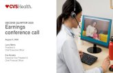 Second Quarter 2020 Earnings Conference Call · 2020. 8. 5. · 8 ©2020 CVS Health and/or one of its affiliates. Confidential and proprietary. • Launch of Health Advisor, available
